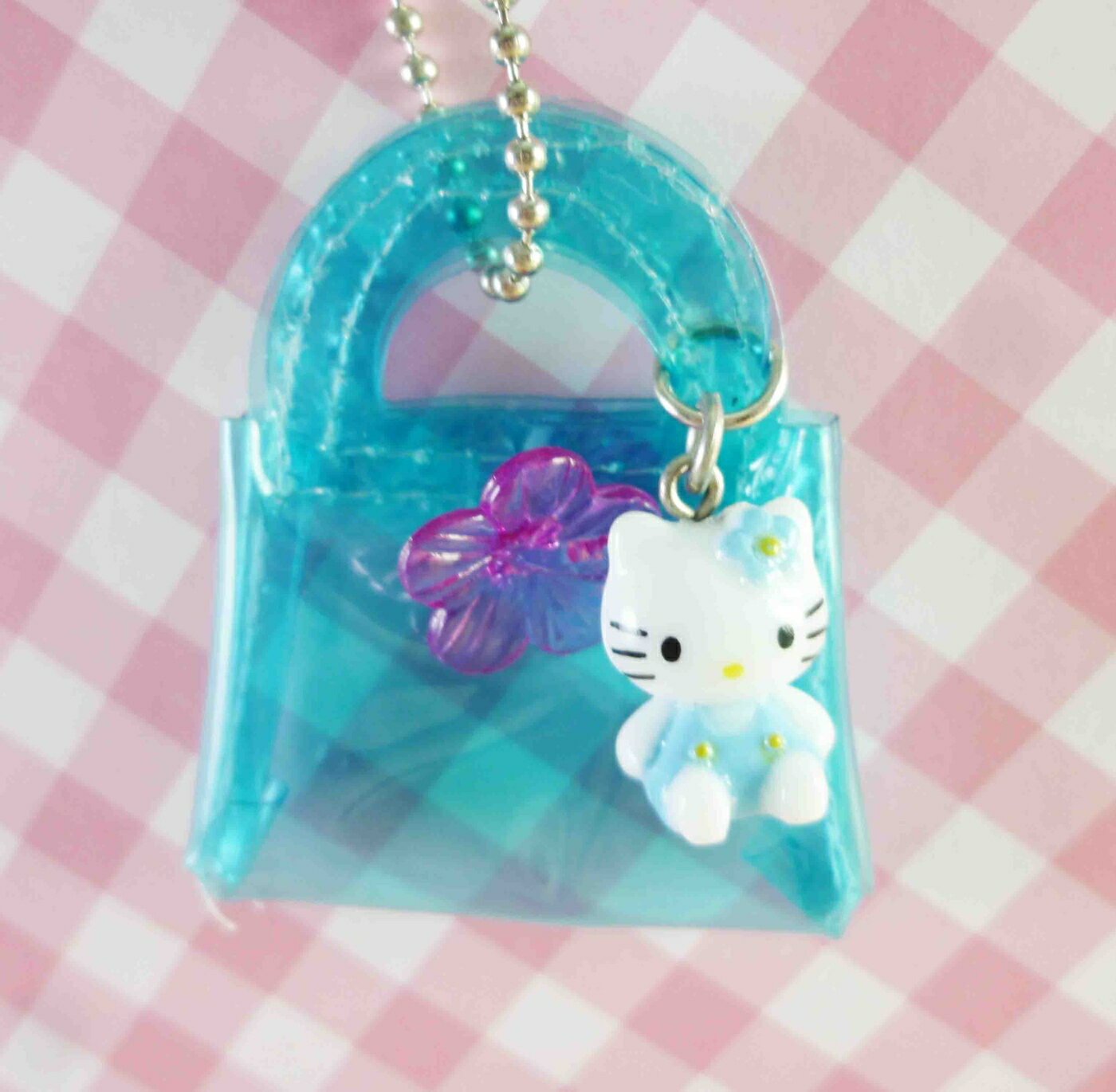 【震撼精品百貨】Hello Kitty 凱蒂貓 KITTY鑰匙圈-提帶藍 震撼日式精品百貨