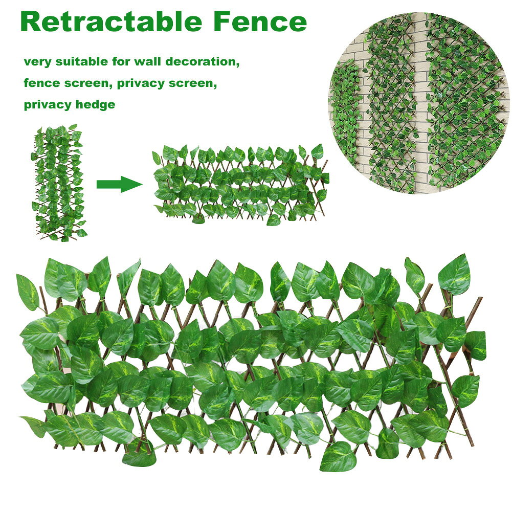 Garden Fence Decoration Privacy Wood With Artificial Green L