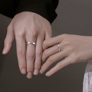 情侶戒指純銀一對男女小眾設計時尚個性輕奢冷淡風對戒 全館免運