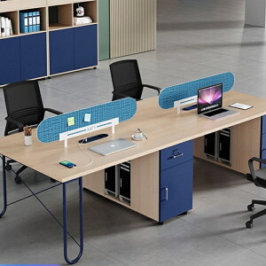 【公司職員辦公桌】職員辦公桌簡約現代員工位4四6六人位卡座電腦桌椅組閤辦公室傢具 GO4O