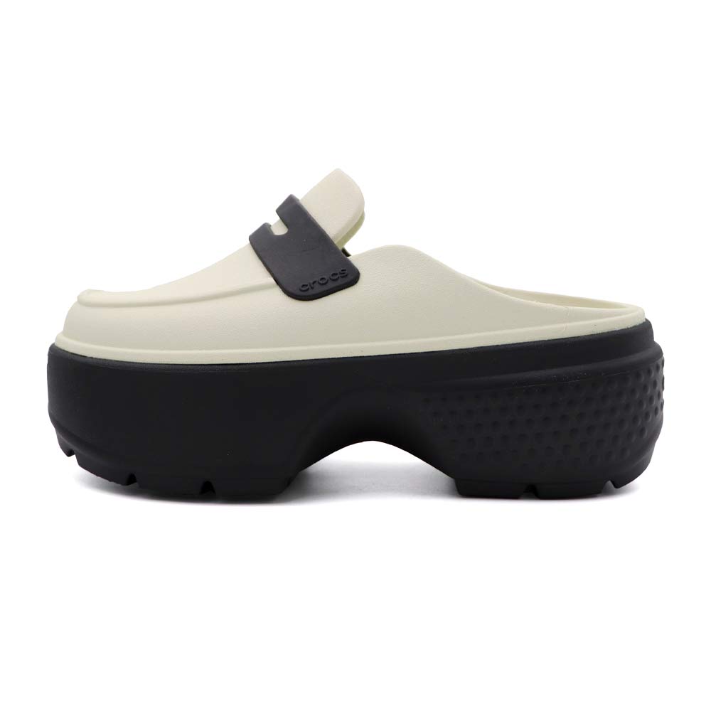 【全館滿額折】 Crocs 卡駱馳 亞麻白黑 雪屋 樂福鞋 克駱格懶人 涼拖鞋 女款 B5763【新竹皇家209937-1HR】
