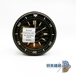 ◆明美鐘錶眼鏡◆SEIKO精工鬧鐘 QHE184K(黑*黑) /潛水錶圈造型靜音鬧鐘