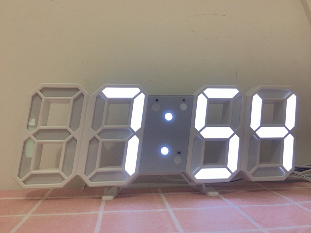LED時鐘 多功能3D立體數字鐘 ins現代客廳掛墻鐘 家用夜光電子鐘