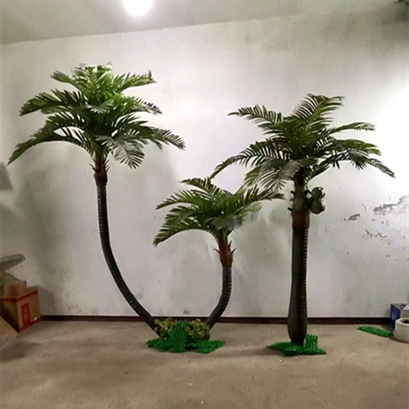模擬彎樹桿椰子樹景觀樹熱帶大型戶外裝飾假椰樹假樹粗樹桿棕櫚樹