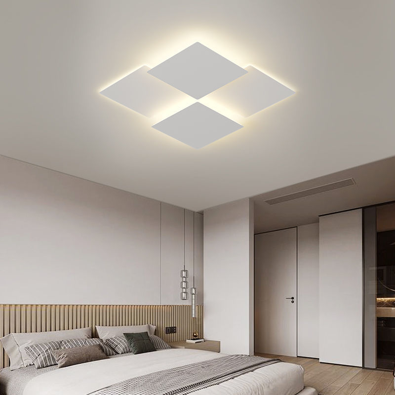 臥室燈led吸頂燈現代簡約長方形家用北歐個性方形格子餐廳房間燈