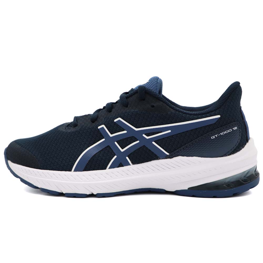 ASICS 亞瑟士 GT-1000 12 GS 鞋帶 慢跑鞋 大童 藍黑 R9617 (1014A296-401)