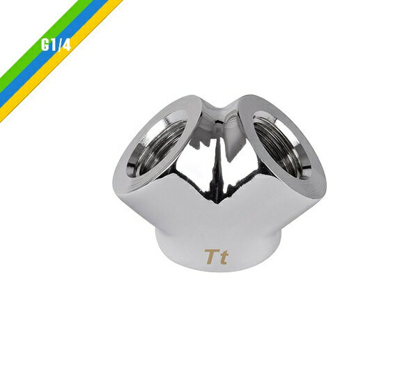 【獨家！另享10%回饋】曜越 Pacific G1/4 Y型管接頭/銀/CL-W054-CU00SL-A