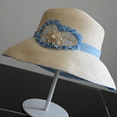 現貨+預購 渡假草帽防曬遮陽帽編織帽大帽簷-優雅蕾絲時尚渡假女帽子2色73ti47【獨家進口】【米蘭精品】 1