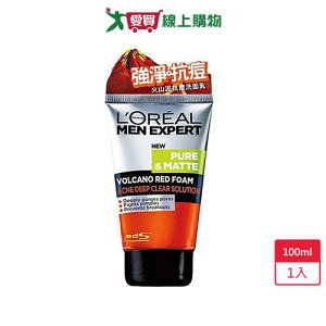 巴黎萊雅L'oreal男士火山泥抗痘洗面乳100ml【愛買】