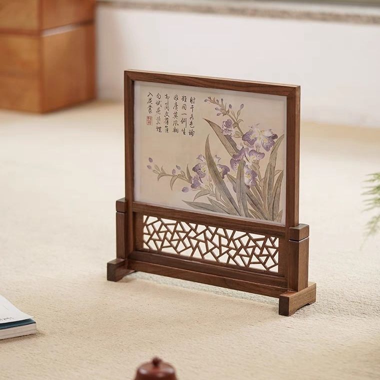 銅 細工 中国神話八仙過海 屏風 挿屏 茶台 文机 装飾品 工芸品 置物