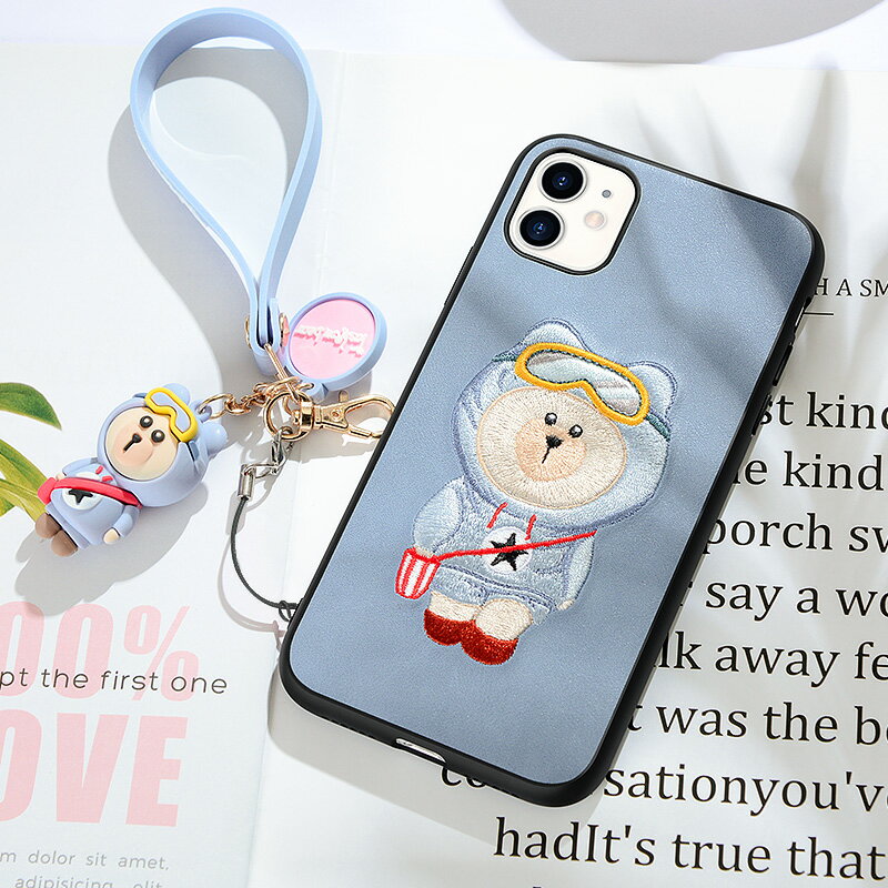 iPhone11手機殼蘋果11Pro Max刺繡套ProMax矽膠卡通防摔Por潮牌網紅PorMax個性創意新款女男全包潮高檔適用於