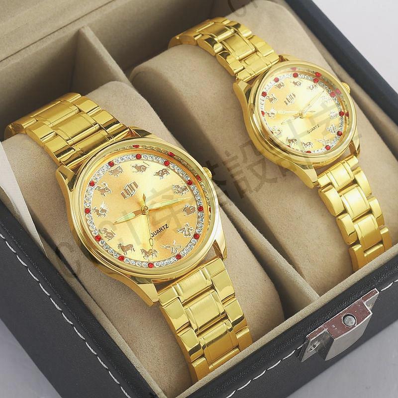 【熱銷】十二生肖情侶金錶國賓腕錶防水夜光收藏紀念男女士12新疆和田情侶錶腕錶男錶手錶手錶男生【亞德機械五金家居】 6