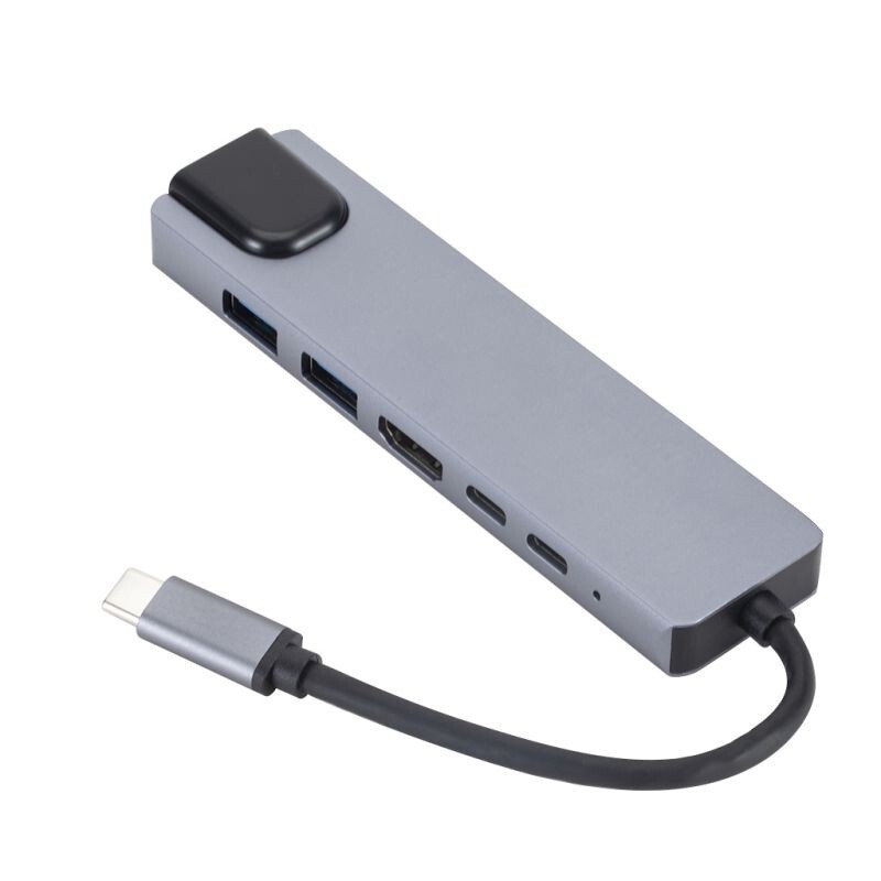 六合一擴充套件塢Typec轉RJ45百兆網口電腦拓展塢USB HUB集線器PD【宜家良品百貨】