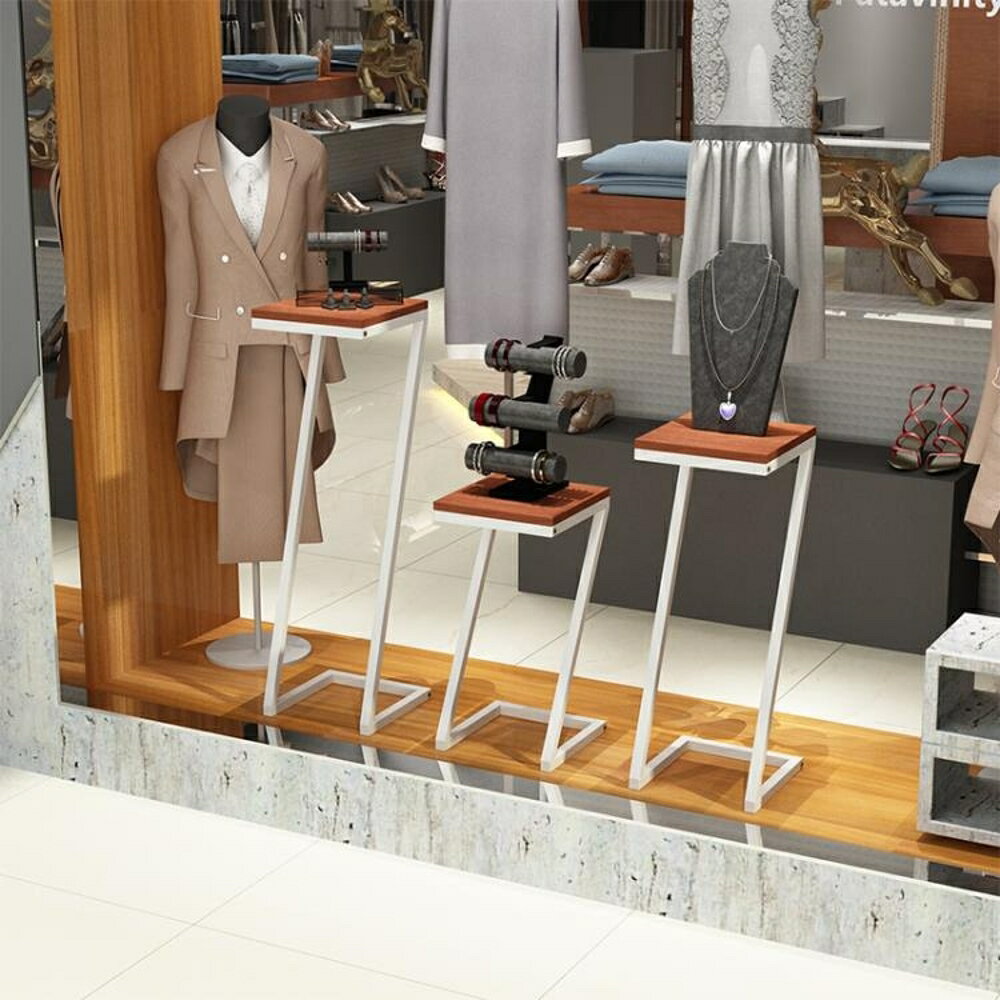 創意服裝店展示架櫥窗展示架鞋店高低流水台包包架道具展示桌 MKS薇薇