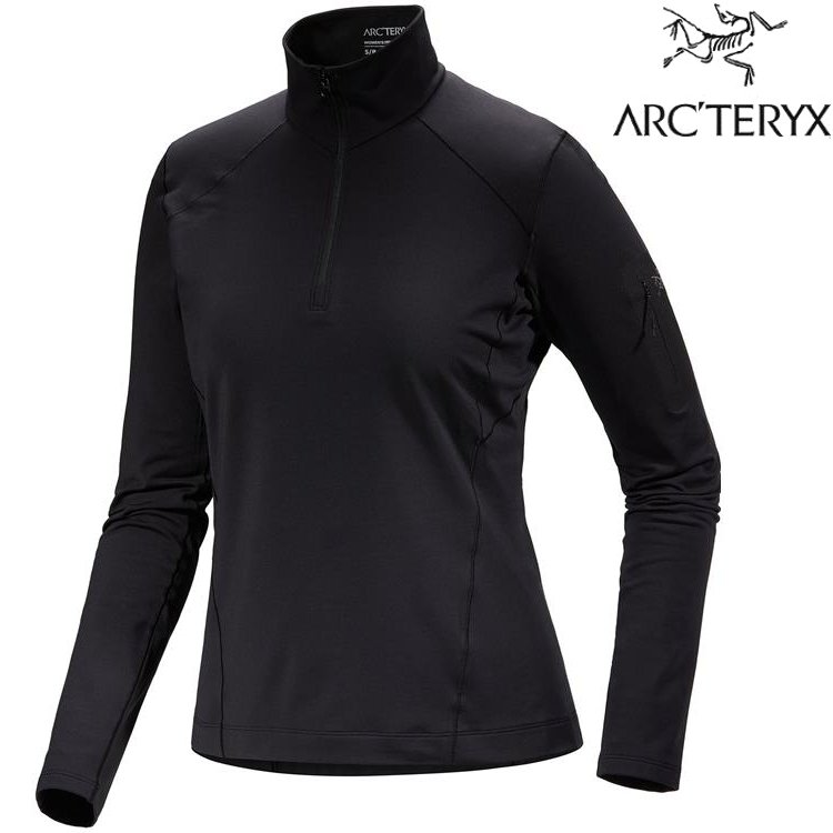 Arcteryx 始祖鳥 Rho Zip Neck 女款 長袖排汗衣/刷毛套頭衫 X000007336 黑 Black