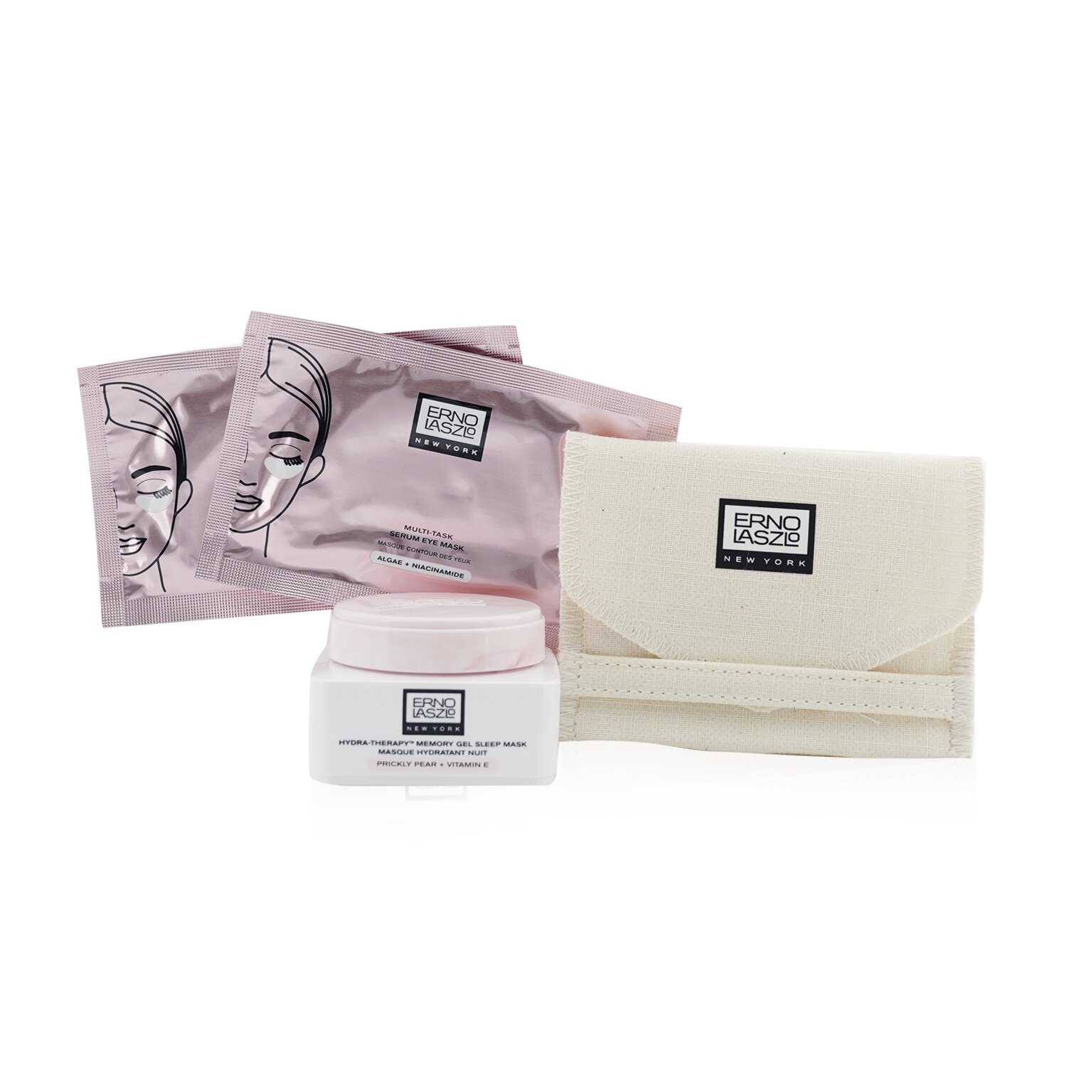 奧倫納素 Erno Laszlo - 新星旅行套裝：水療冰白酣睡記憶面膜 15ml + 多元修護水凝眼膜 2對 + 刮痧工具 + 化妝袋