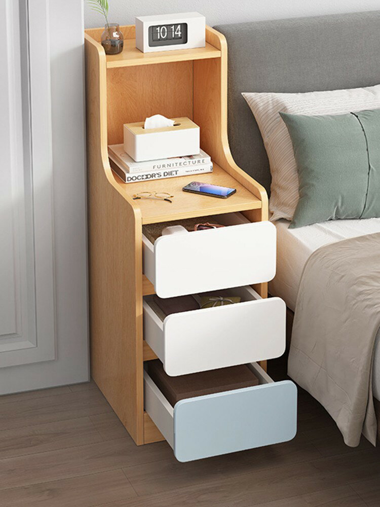 【品質保證】置物櫃 置物架 床頭簡約現代小型超窄儲物簡易床邊迷你收納出租房用置物架