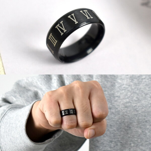 鋼戒 羅馬數字黑色戒指【NC285】