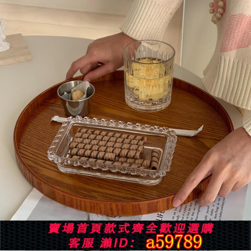 【臺灣公司 可打統編】半刻ins風* 木質託盤圓形木託盤日式茶盤餐盤咖啡廳甜品盤蛋糕盤