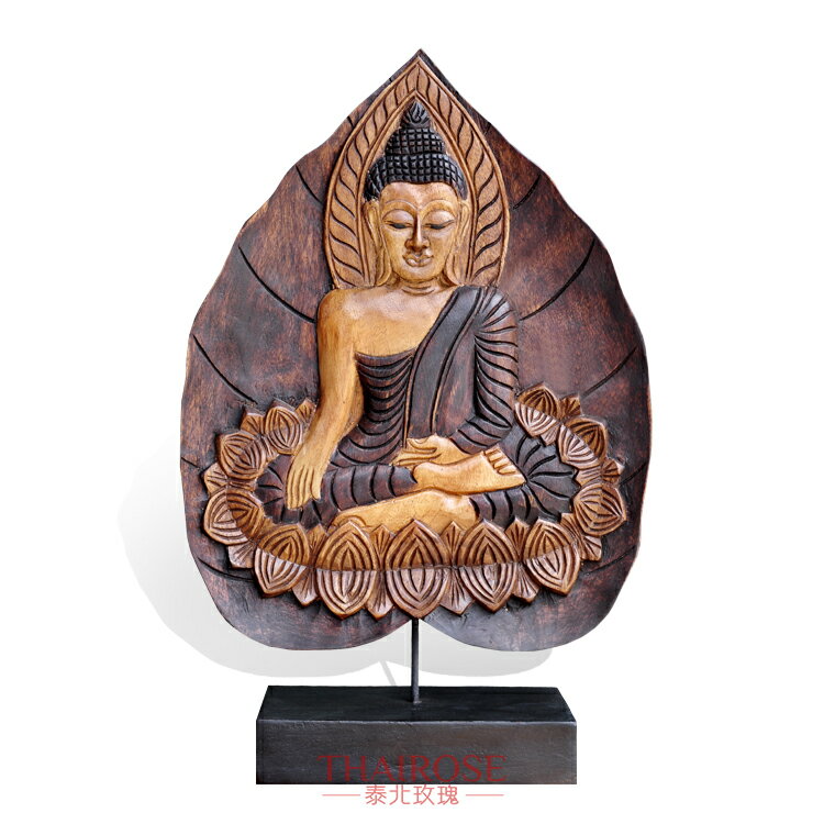 泰國佛像擺件 家居客廳玄關風水鎮宅木雕裝飾品 東南亞佛教工藝品1入