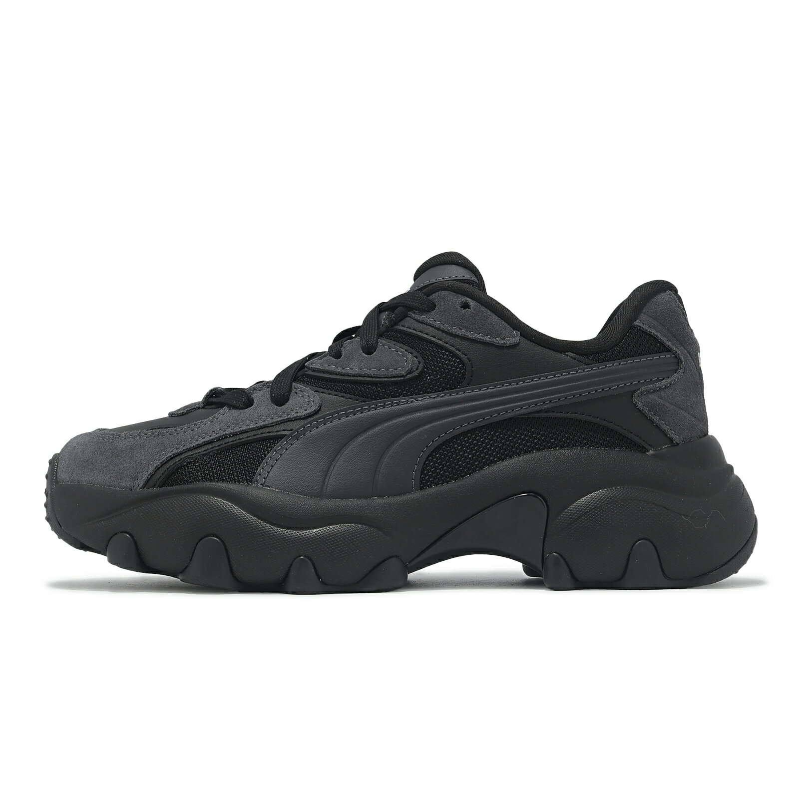 Puma 休閒鞋 Pulsar Lite Pop 女鞋 黑 灰 厚底 增高 復古 老爹鞋