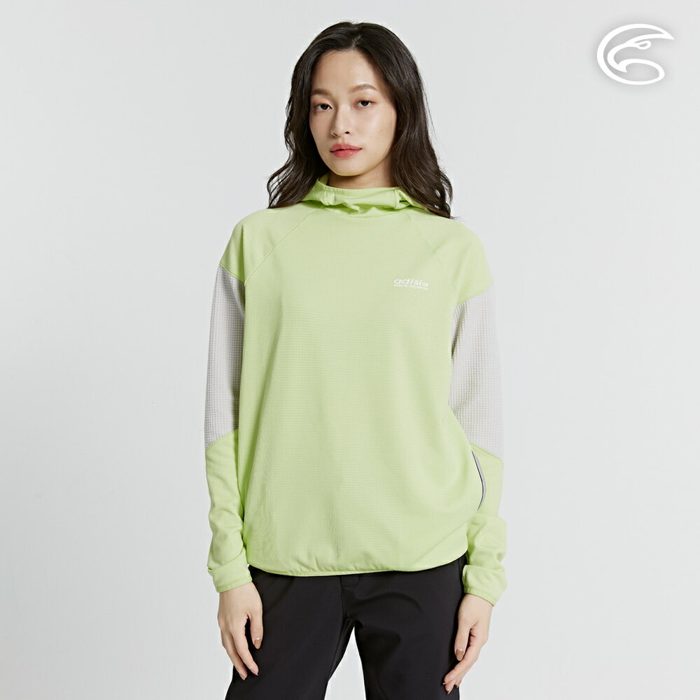 ADISI 中性動態保暖快乾連帽上衣 AL2421084 (S-2XL)｜磨毛 鬆餅紋 抗靜電 彈性 吸濕 速乾