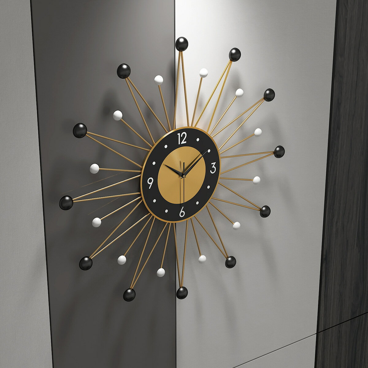 熱賣客廳簡約掛鐘 家用創意鐵藝靜音鐘表歐式裝飾時鐘