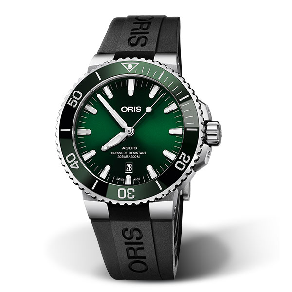 現貨  ORIS 豪利時 Oris Aquis 時間之海 潛水機械腕錶 翡翠綠 0173377304157-0742464EB 43.5mm