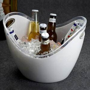 大小號香檳紅酒桶冰粒桶款洋酒桶塑料啤酒桶PC透明元寶冰桶【青木鋪子】