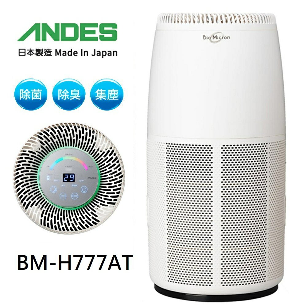 日本原裝製造【日本ANDES】21坪專業級防疫Bio Micron空氣清淨機BM-H777AT固態光觸媒完全除臭空氣淨化