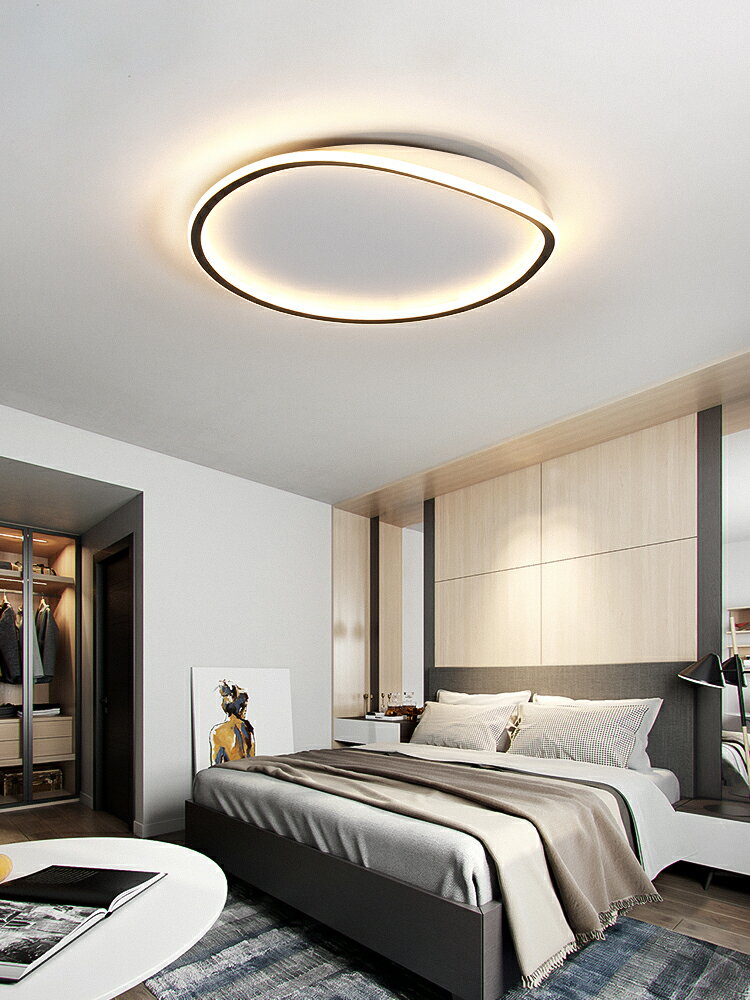 北歐極簡臥室燈圓形超薄led吸頂燈現代簡約房間燈設計師創意燈具