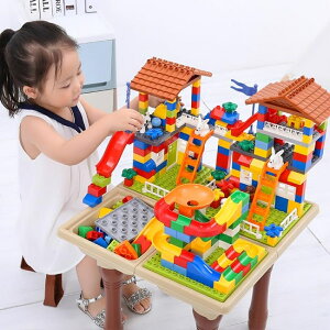 積木桌玩具拼裝男孩子1-2女孩3-6周歲兒童多功能積木桌子 名創家居館DF