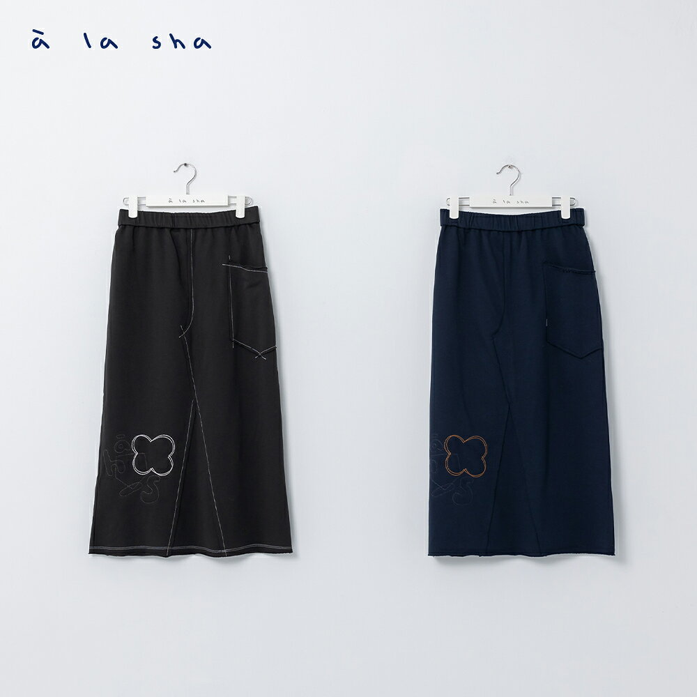 a la sha 直筒剪接修身裙 2