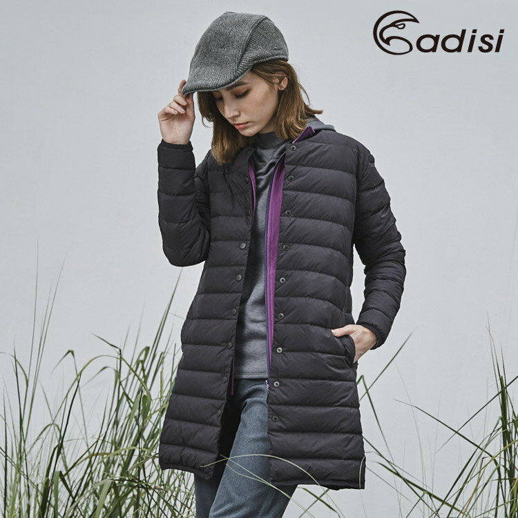 ADISI 女圓領彈性無縫撥水鵝絨長版外套AJ1821077 (S-XL) / 城市綠洲 (鵝絨FP750+、撥水、防絨布)