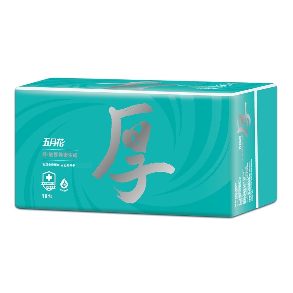 【Cube卡+APP下單最高10%回饋】五月花 舒敏厚棒抽取式衛生紙 86抽x10包/串 神腦生活