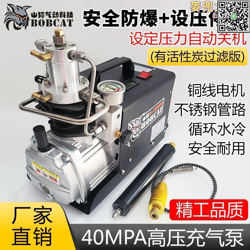 【全球優品滙】山貓電動高壓打氣機30mpa 高壓充氣泵40mpa 小型單缸水冷打氣機筒