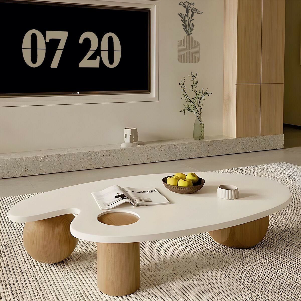 免運/公司貨 茶幾 原木茶幾 實木茶几 北歐現代雲朵小戶型茶幾 實木奶油創意茶桌家用客廳簡約原木 可開發票 全館五折 工廠現貨直銷 新品特價 z10252