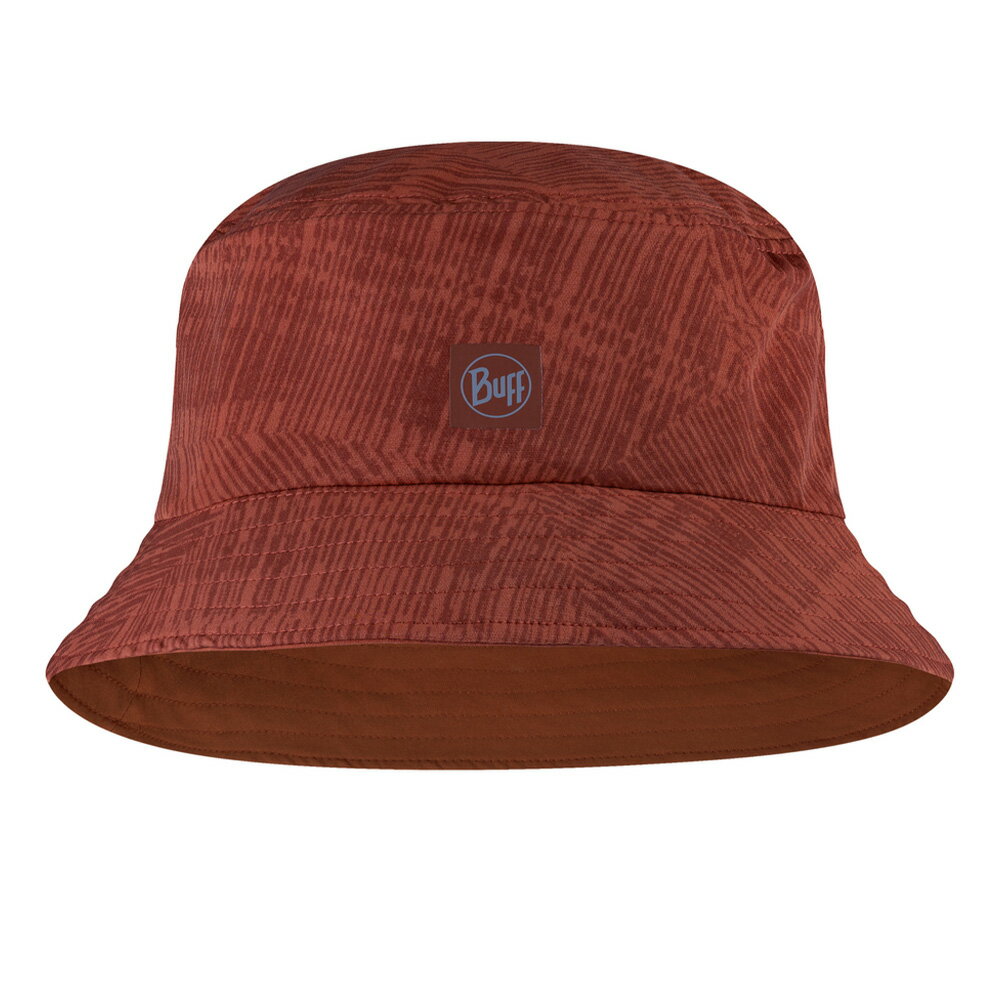 【【蘋果戶外】】BUFF BF122591-404 可收納漁夫帽-赭紅刷紋 防晒帽 防曬帽 遮陽帽