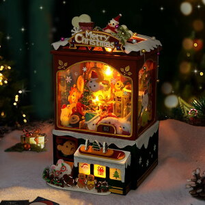 生日禮物diy手工小屋建筑拼裝房子模型 創意幸運圣誕音樂盒 送男女