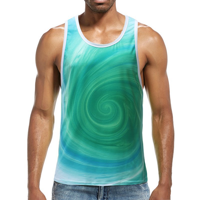 FINDSENSE H1 2018  新款 夏 男 薄款 抽象圖案 無袖背心 舒適透氣 馬甲 休閒 背心  潮上衣