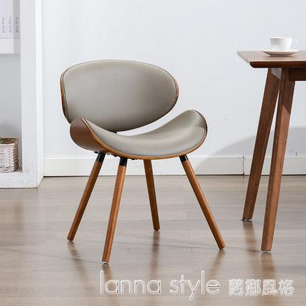 簡藝 歐式極簡餐椅家用實木輕奢餐桌凳椅子現代簡約化妝椅洽談椅
