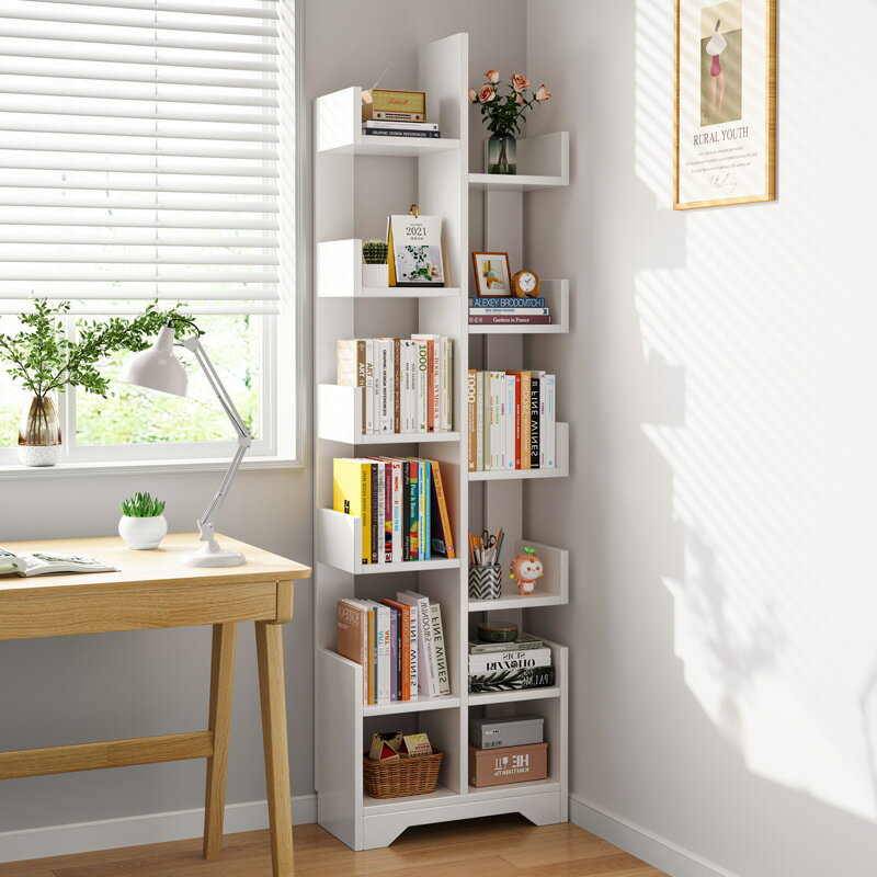 書架 書櫃 書桌 簡易書架置物架靠墻落地小型網紅樹型客廳家用書櫃家用多層收納架