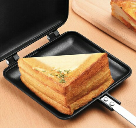 熱烤三明治模早餐食品焦脆麵包自製早餐DIY瓦斯爐烤土司機免電力【AAA4525】