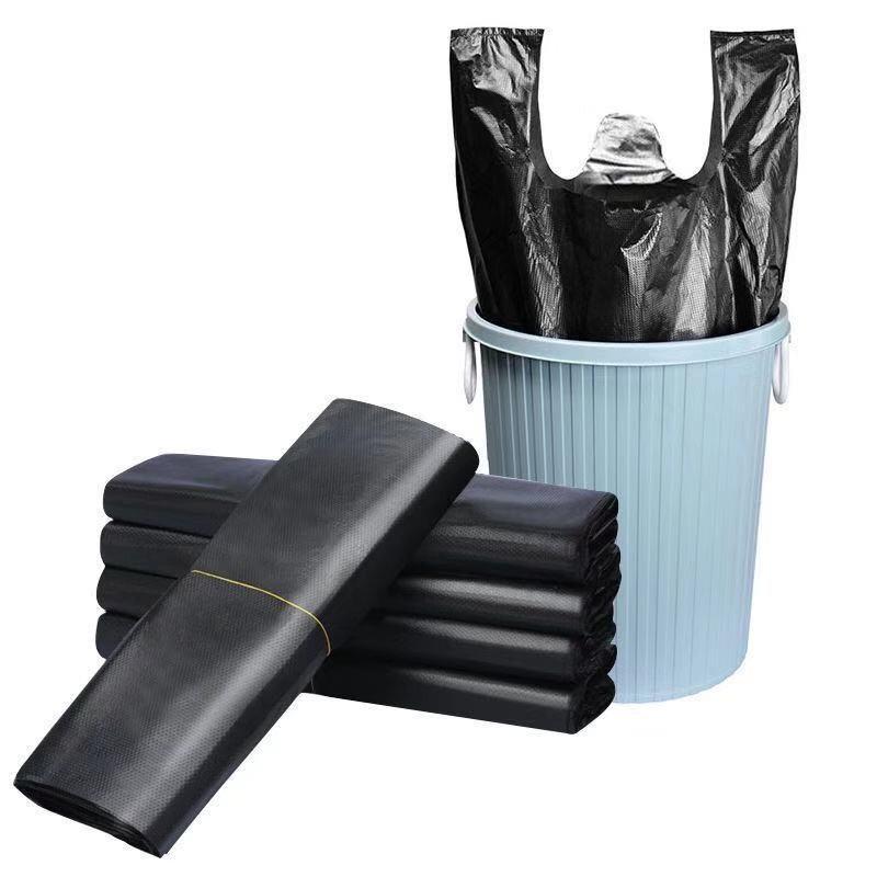 手提式黑色背心式垃圾袋加厚家用大號一次性手拎廚房塑料袋價