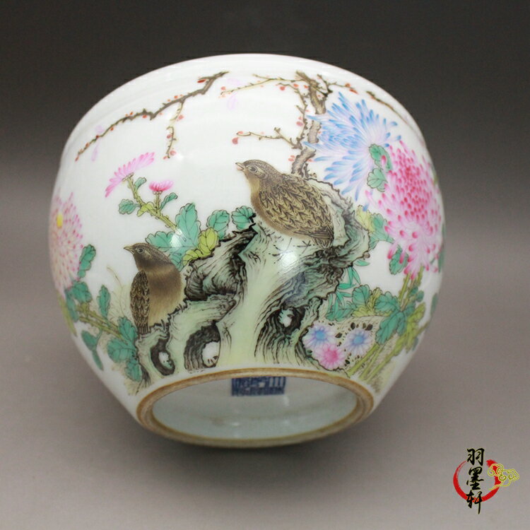 大清乾隆年製　花鳥文筆頭 清乾隆鬪彩團花卷草紋缸《大清乾隆年製》款| Chinese Art | 2024