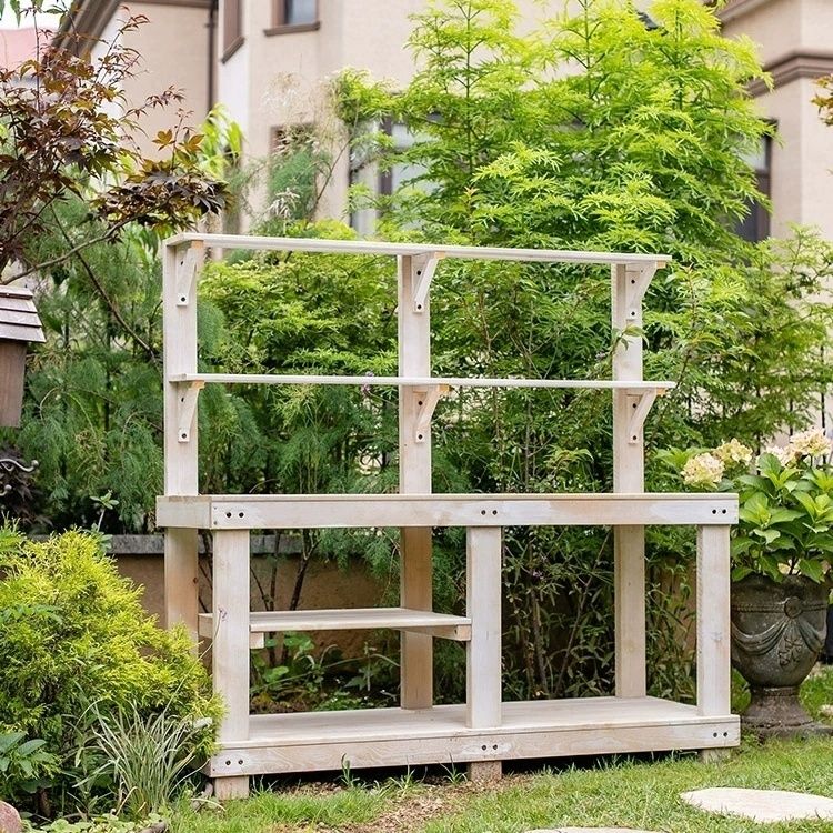 工廠直銷 免運 花架 防腐木花架 掬涵防腐木花架多層工作臺多功能操作臺戶外園藝花盆架收納置物架