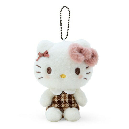 【震撼精品百貨】Hello Kitty 凱蒂貓~日本SANRIO三麗鷗 KITTY絨毛玩偶吊飾-摩卡格紋*18650