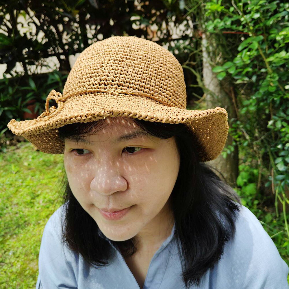 Miranda Handmadex覓品竹北手作店-手工拉菲草編織帽-C款