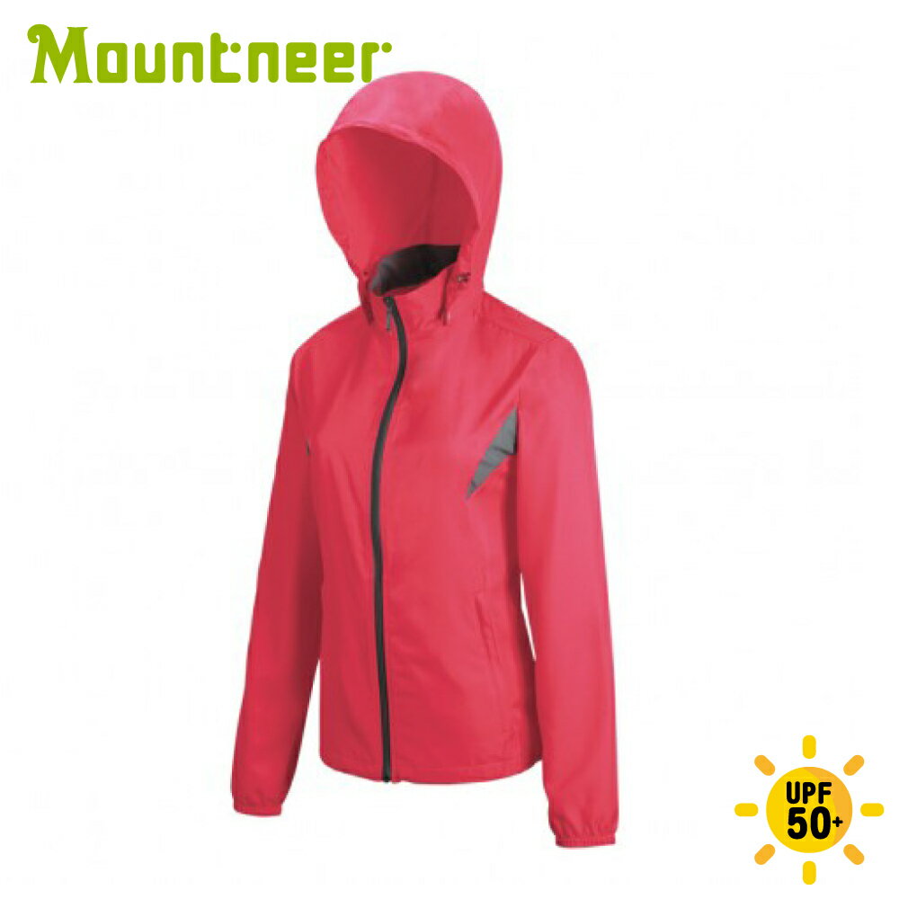【Mountneer 山林 女 透氣抗UV外套《深粉紅》】41J06/防曬外套/薄外套