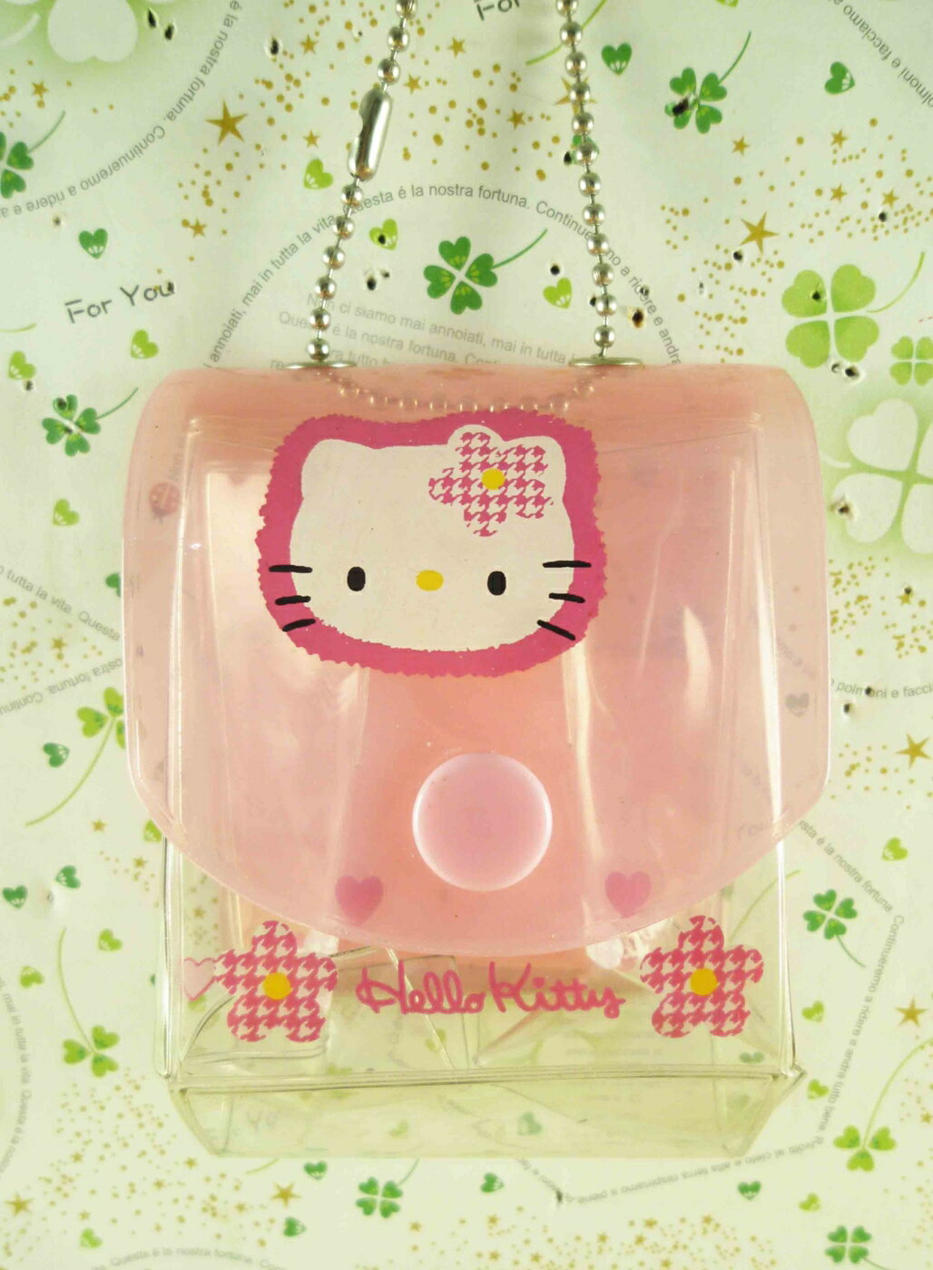 【震撼精品百貨】Hello Kitty 凱蒂貓-造型零錢包-粉花揹包 震撼日式精品百貨